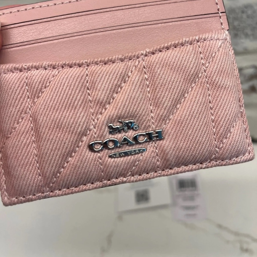 Coach Blush Quilted Card Holder